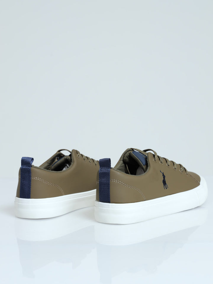 Embroidered Logo Basic Sneaker - Olive