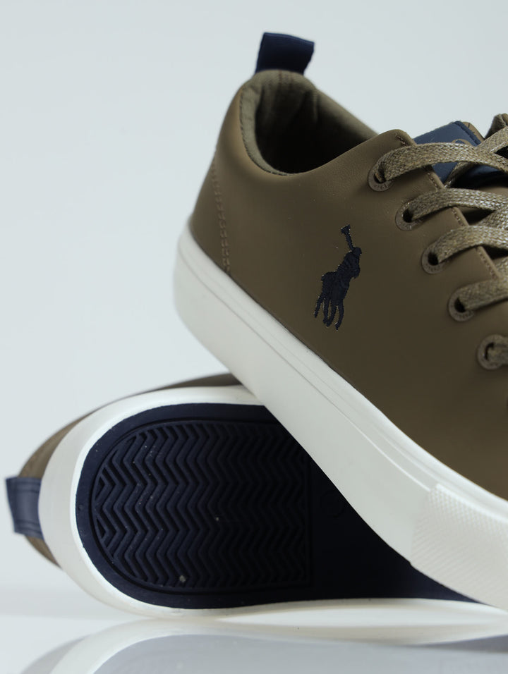 Embroidered Logo Basic Sneaker - Olive