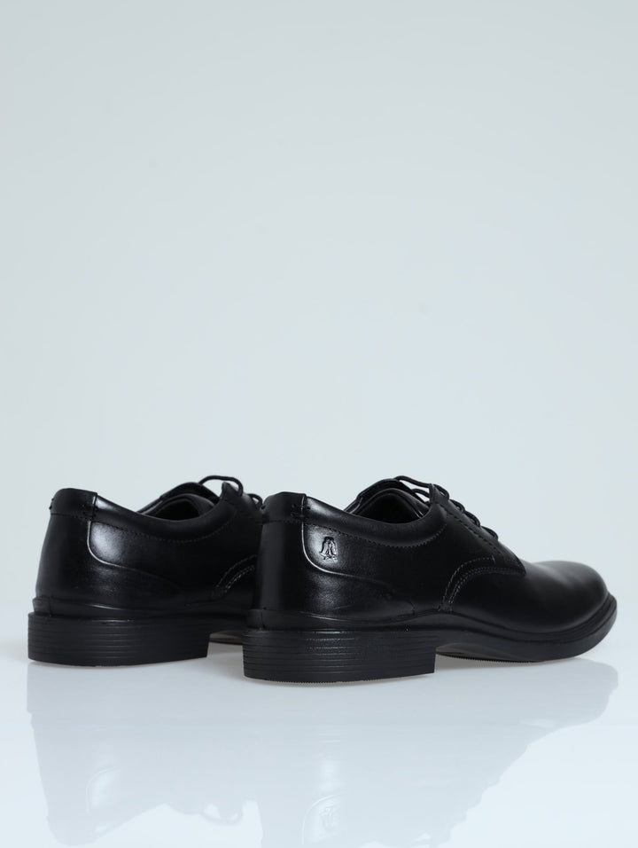 Leather Lace Up Basic Shoe - Black