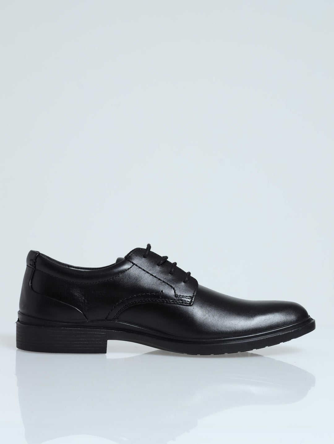 Leather Lace Up Basic Shoe - Black