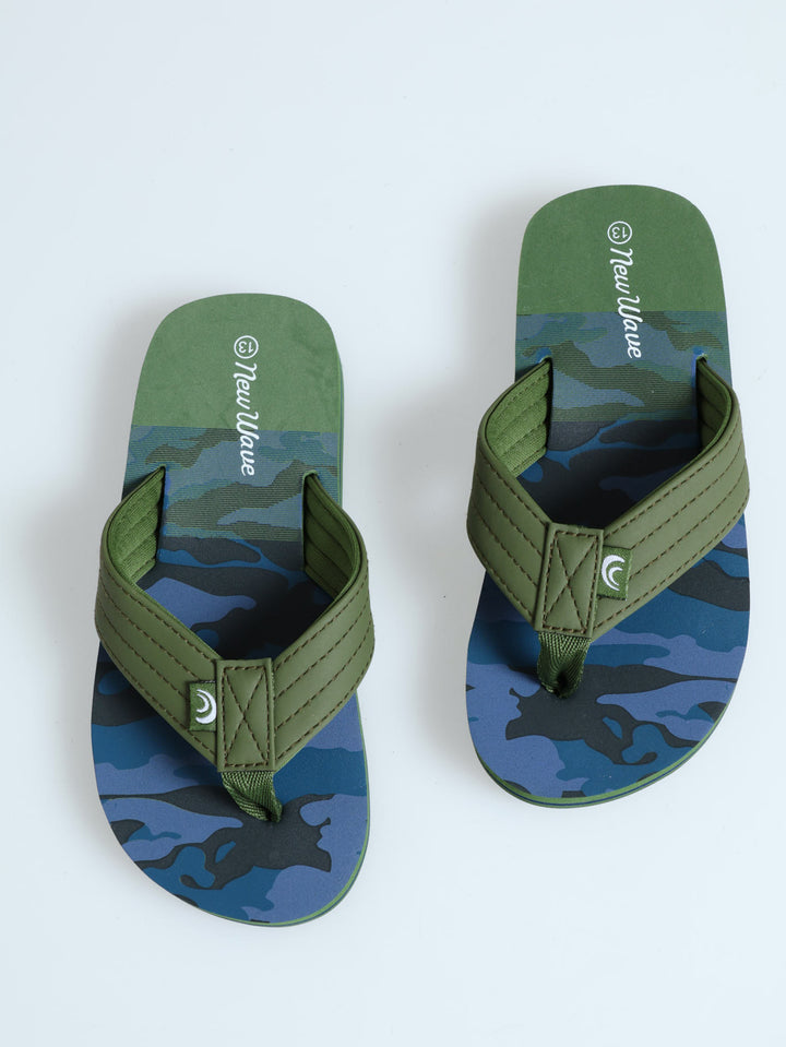 Boys 1-Up Thong Sandal - Olive