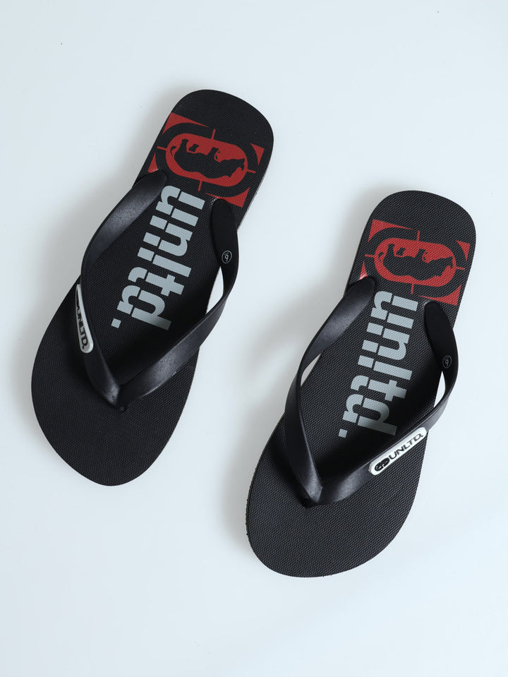 Basic Branded Flip Flop Thong Sandal - Black