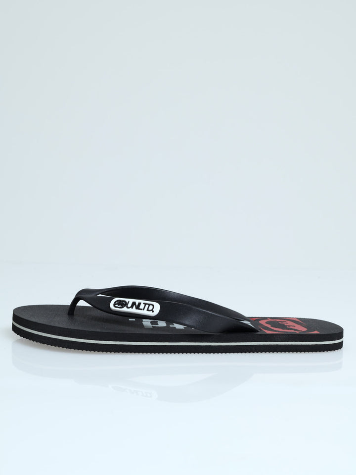 Basic Branded Flip Flop Thong Sandal - Black