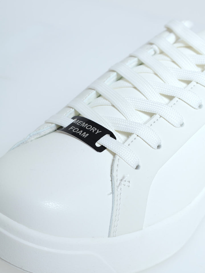 1-Up Plain Lace Up Sneaker - White