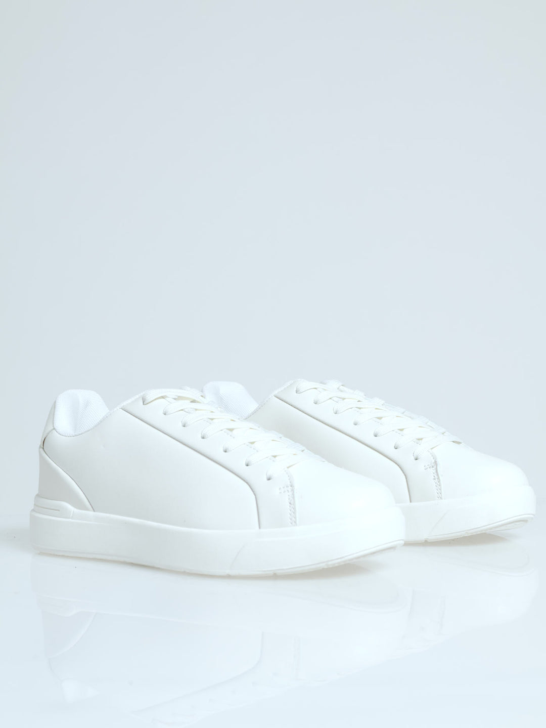 1-Up Plain Lace Up Sneaker - White