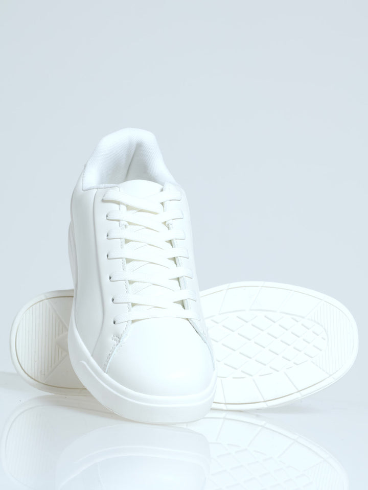 1-Up Plain Lace Up Sneaker - White