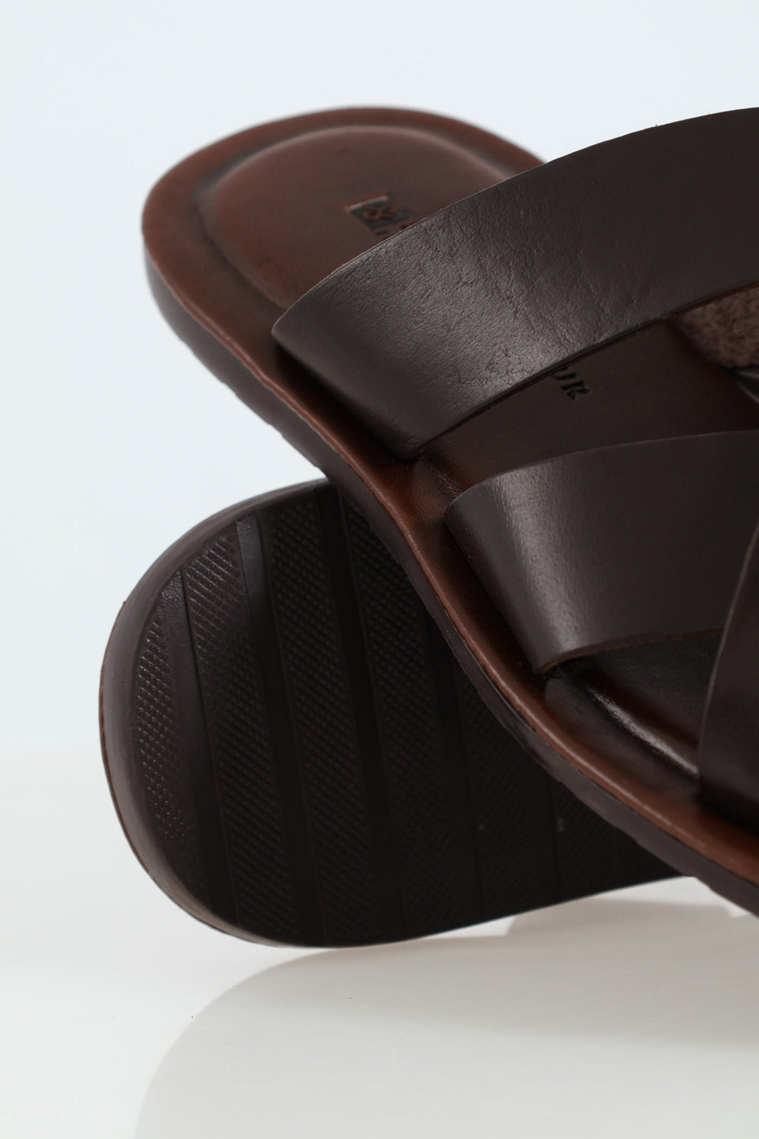 Leather Toe Piece Sandal - Chocolate