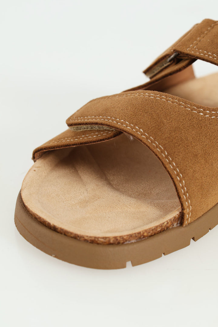 Boys Top-Stitched Health Sandal - Tan