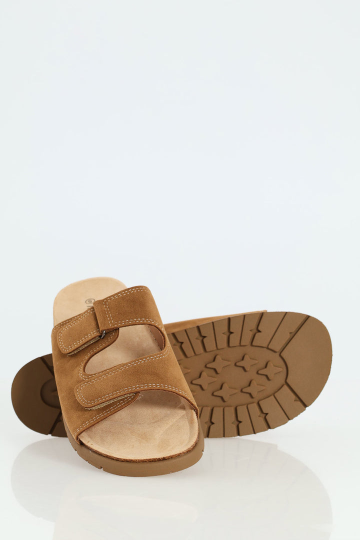 Boys Top-Stitched Health Sandal - Tan