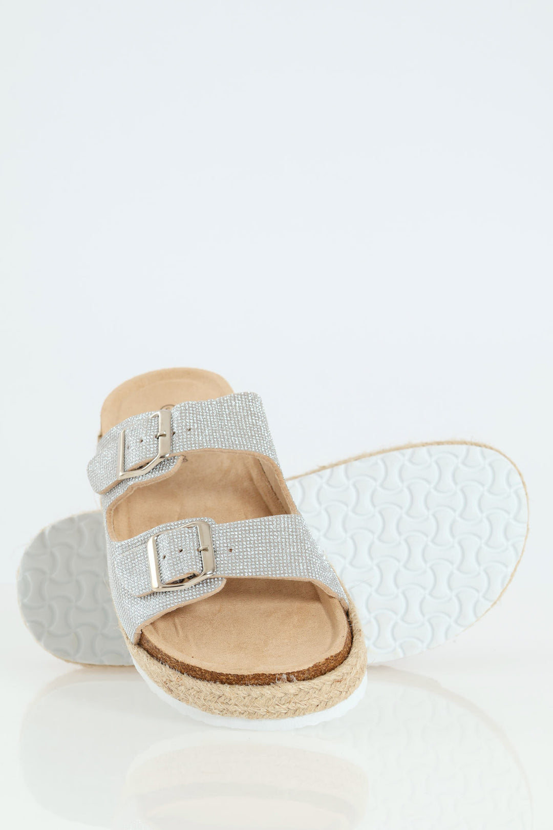 Girls Platform Health Sandal - Silver