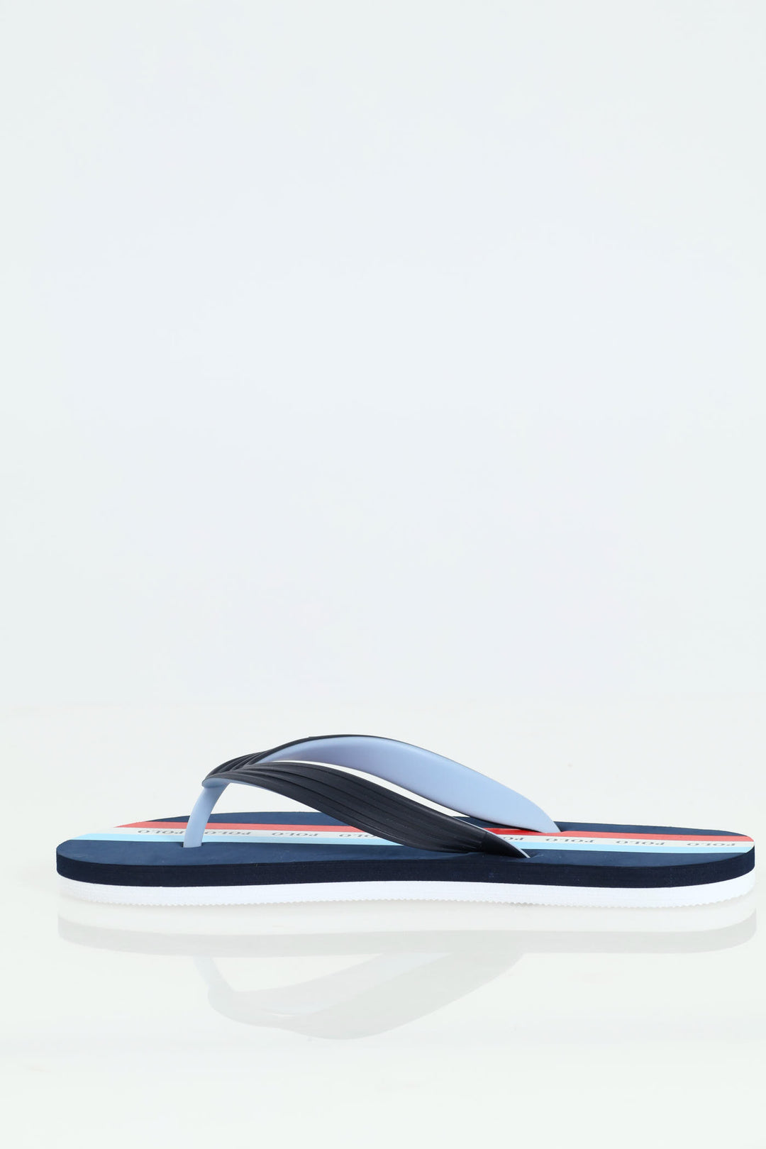 Colour Block Stripe Flip Flop Thong Sandal - Navy/Blue