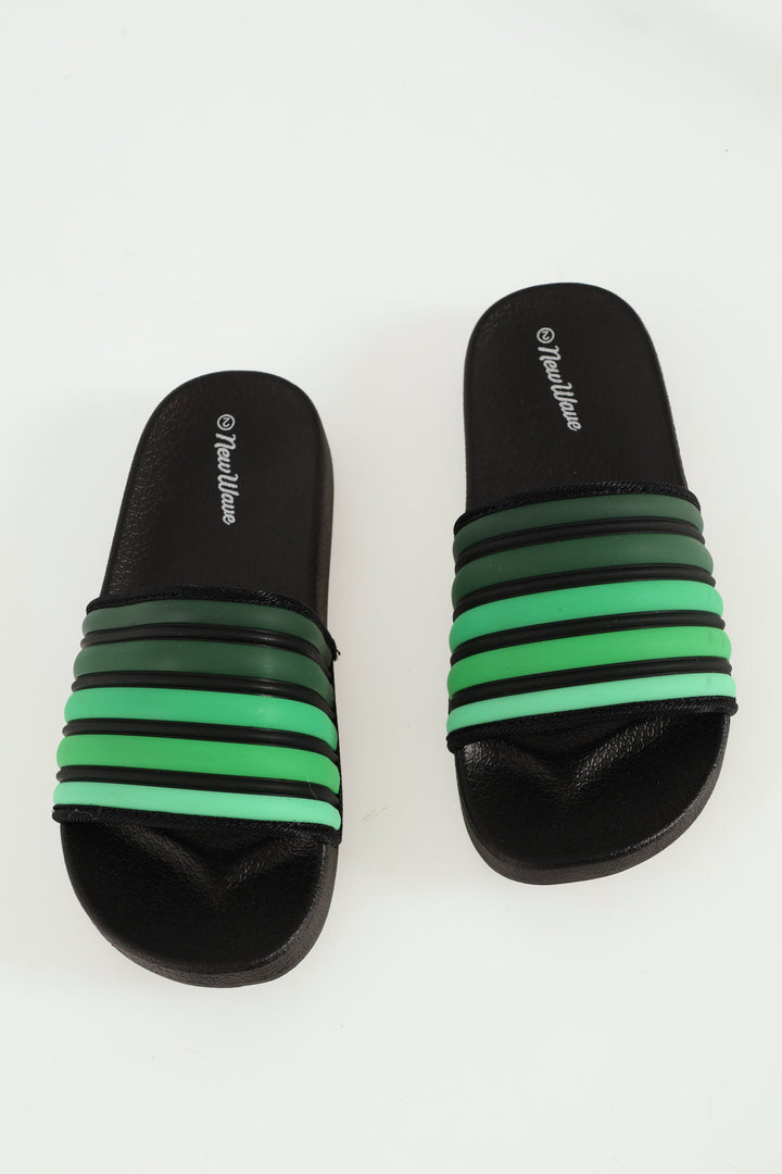 Boys Striped Pool Slide - Green