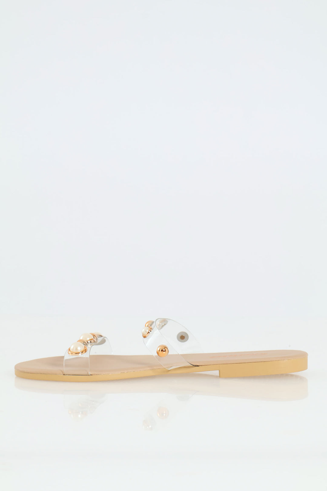 Girls Pearl Trim Sandal - Clear