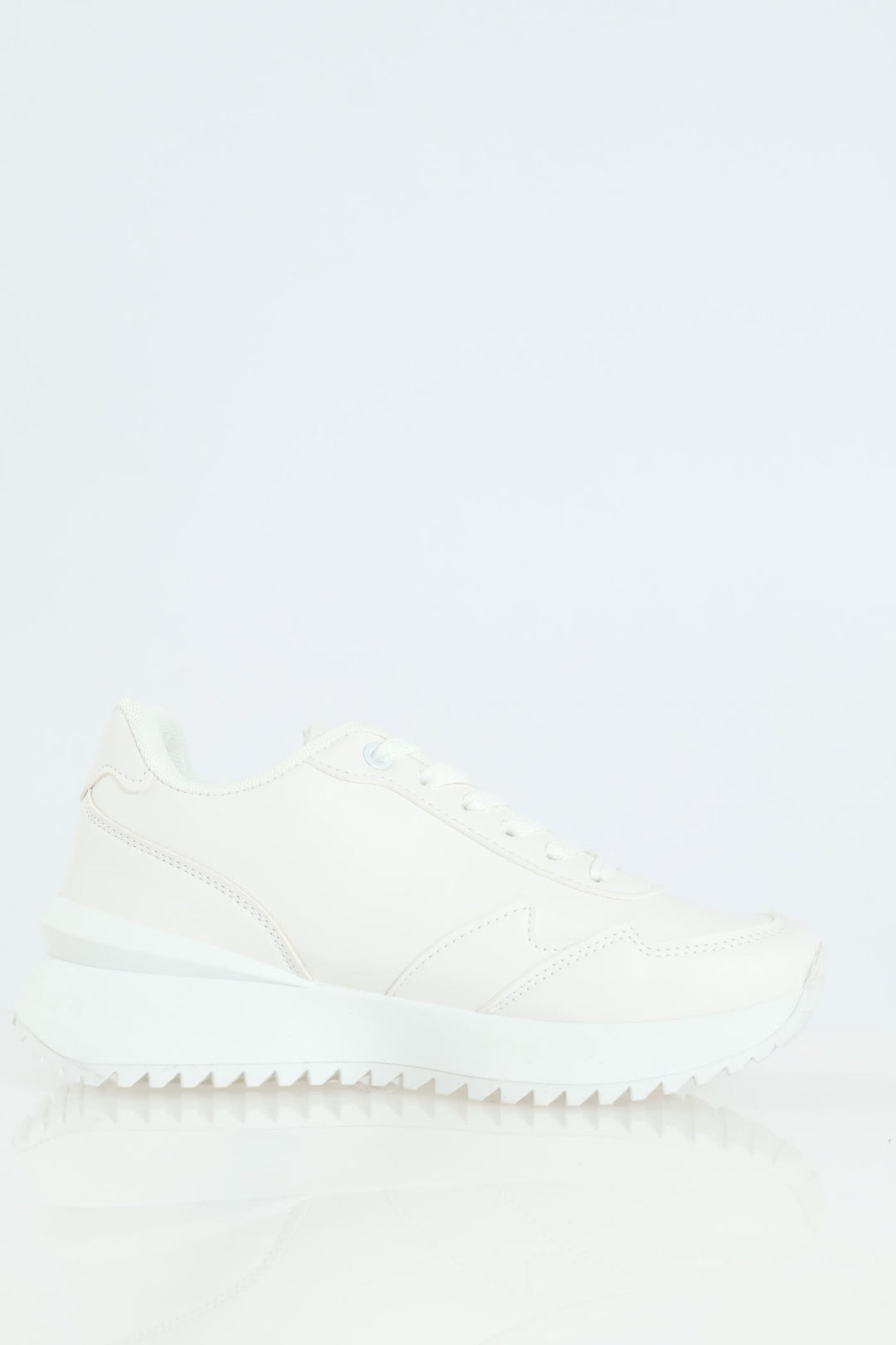 Freya Embroidered Diamond Lace Up Sneaker - White