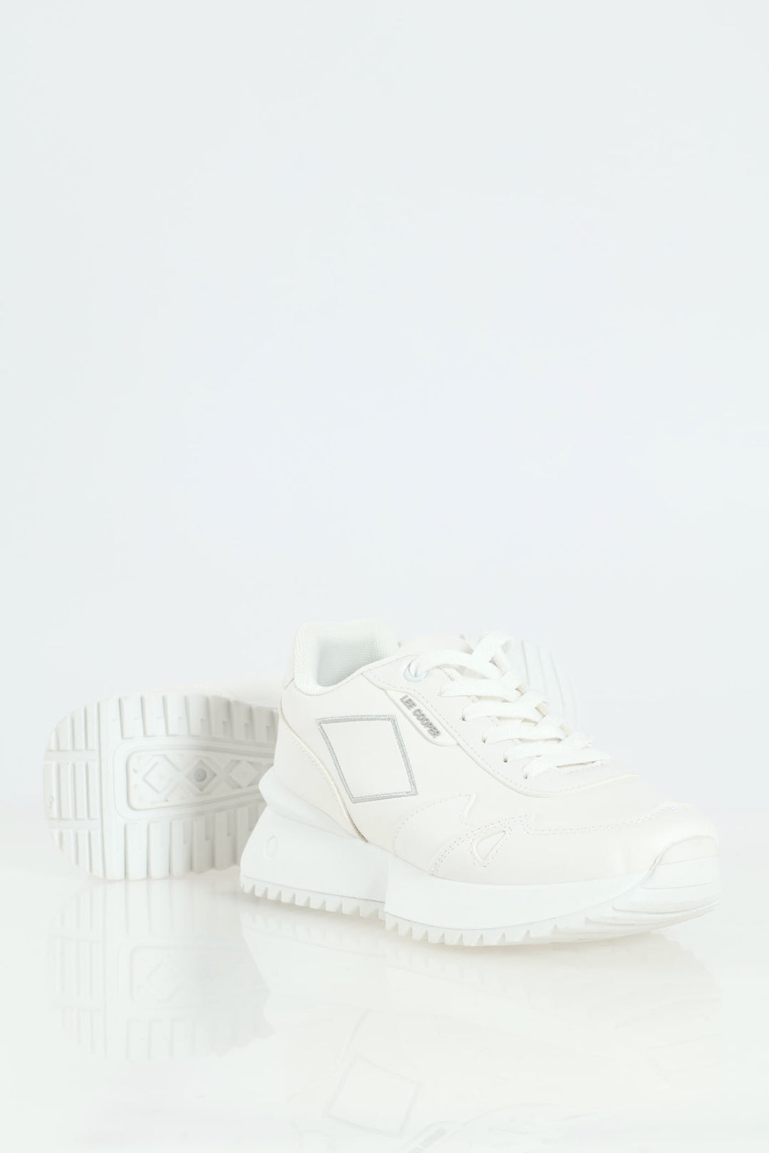 Freya Embroidered Diamond Lace Up Sneaker - White