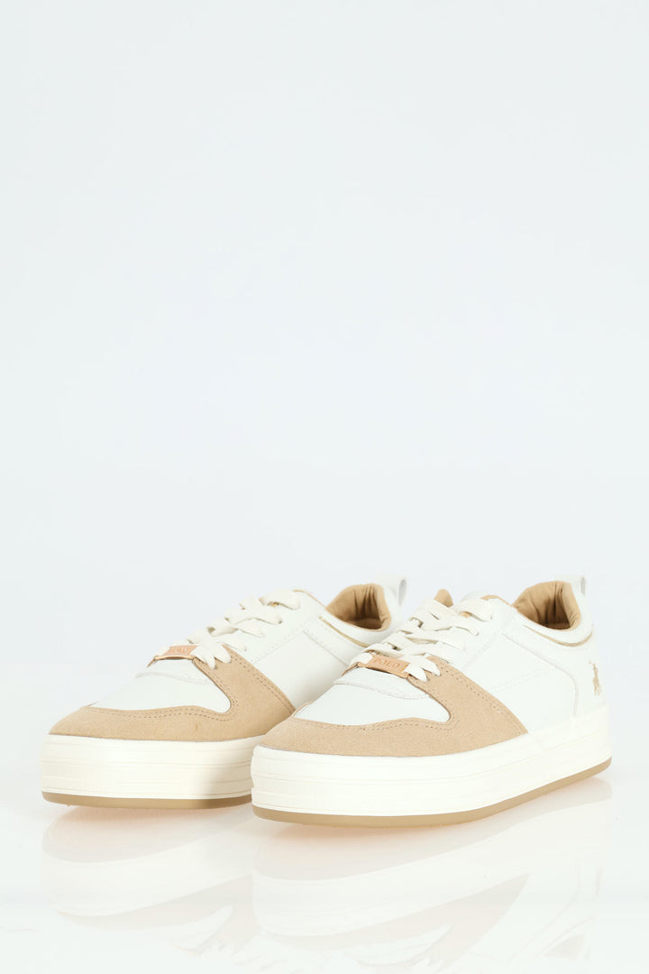 Panelled Platform Sneaker - White