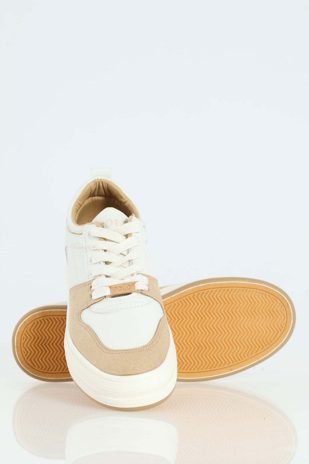 Panelled Platform Sneaker - White