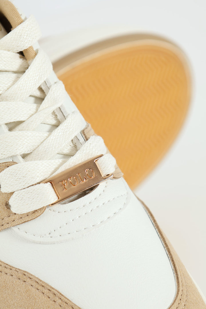 Panelled Platform Sneaker - White