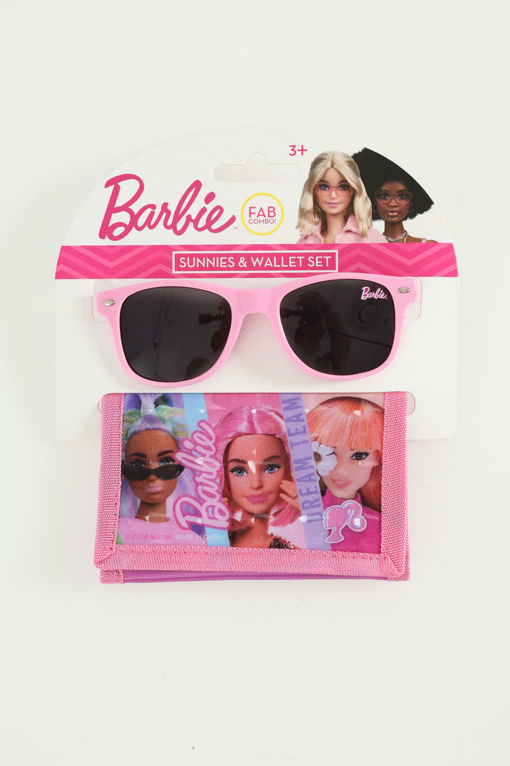 Pre-Girls Barbie Wallet And Sunnies Set - Pink