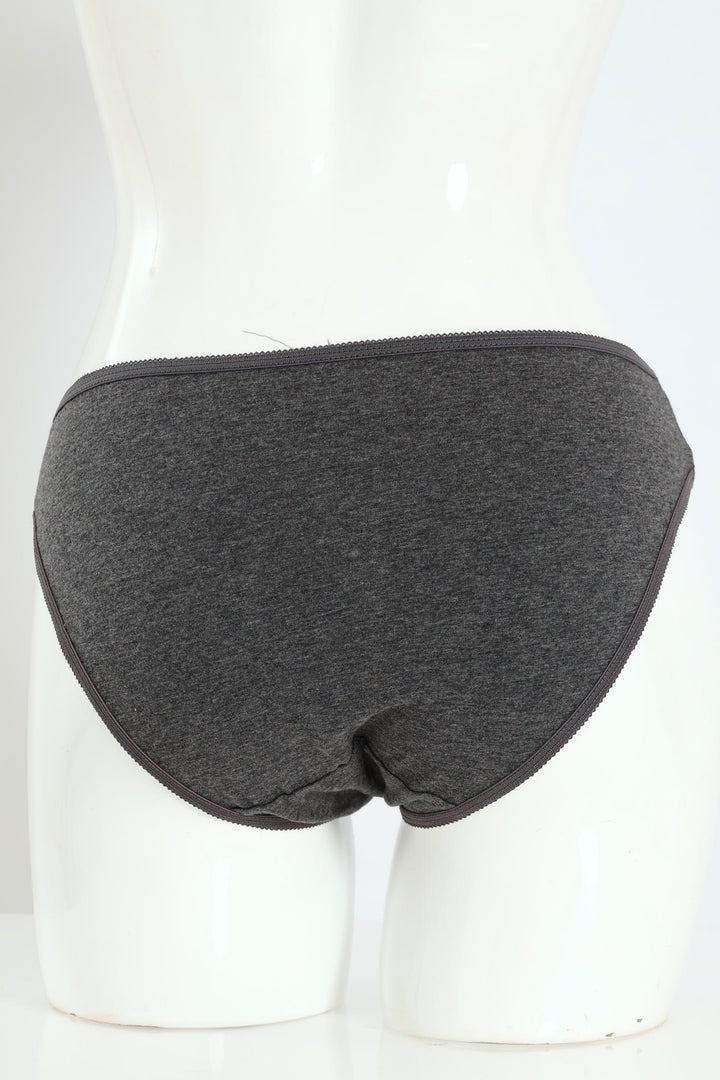 5 Pack Cotton Stretch Bikini - Duo Leaf/Charcoal Melange