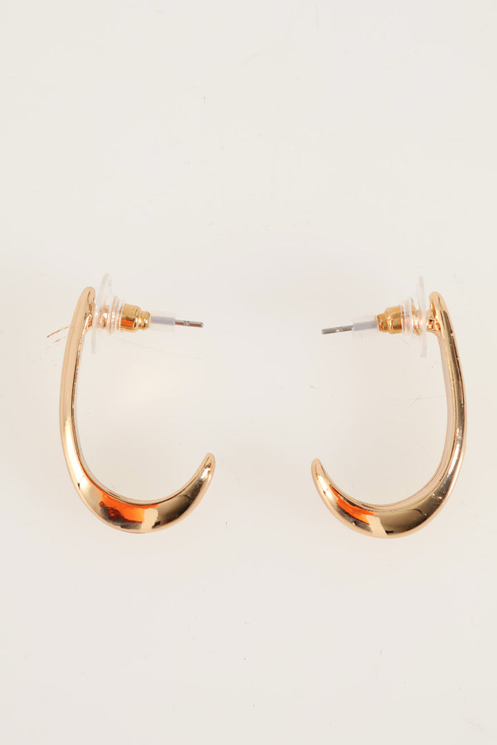 Half Curved Hoop Earings - Gold