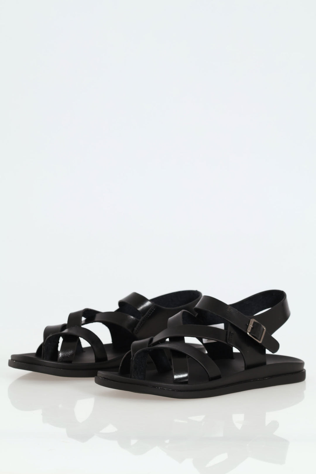 Back Strap Sandals - Black