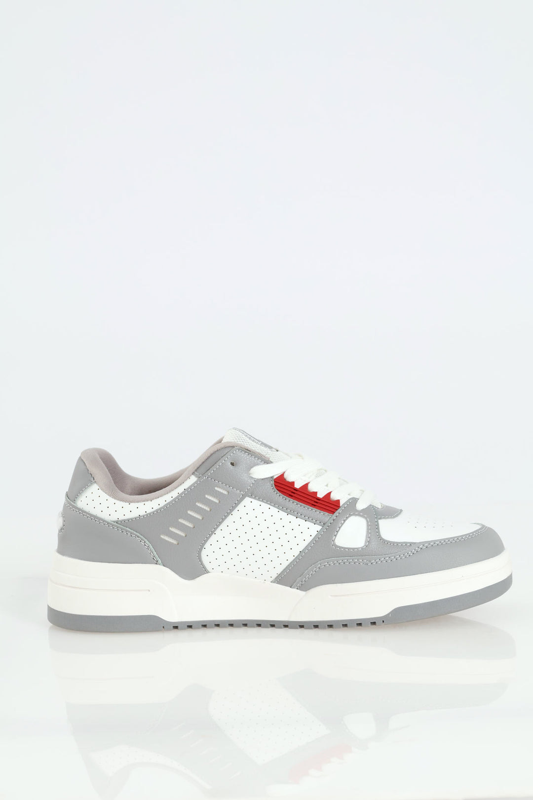 Oliver Laser Pin Punch Detail Sneaker - Grey/White