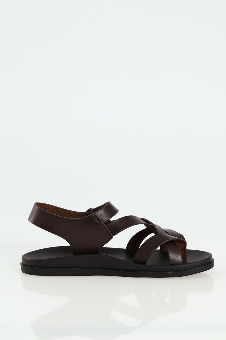 Back Strap Sandals - Brown