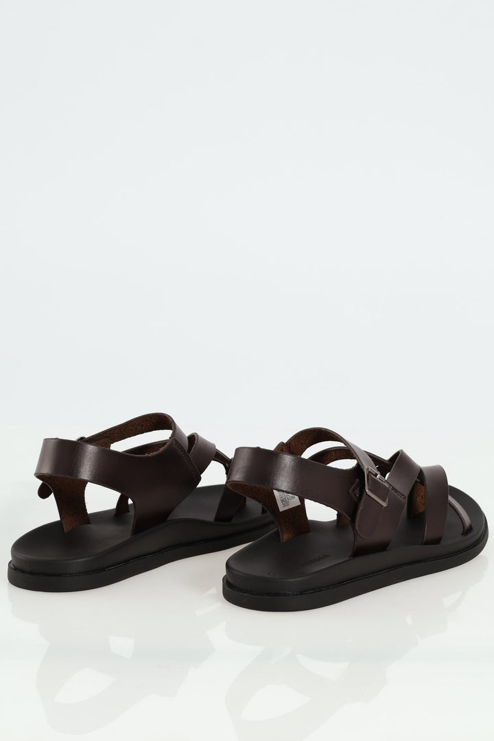 Back Strap Sandals - Brown