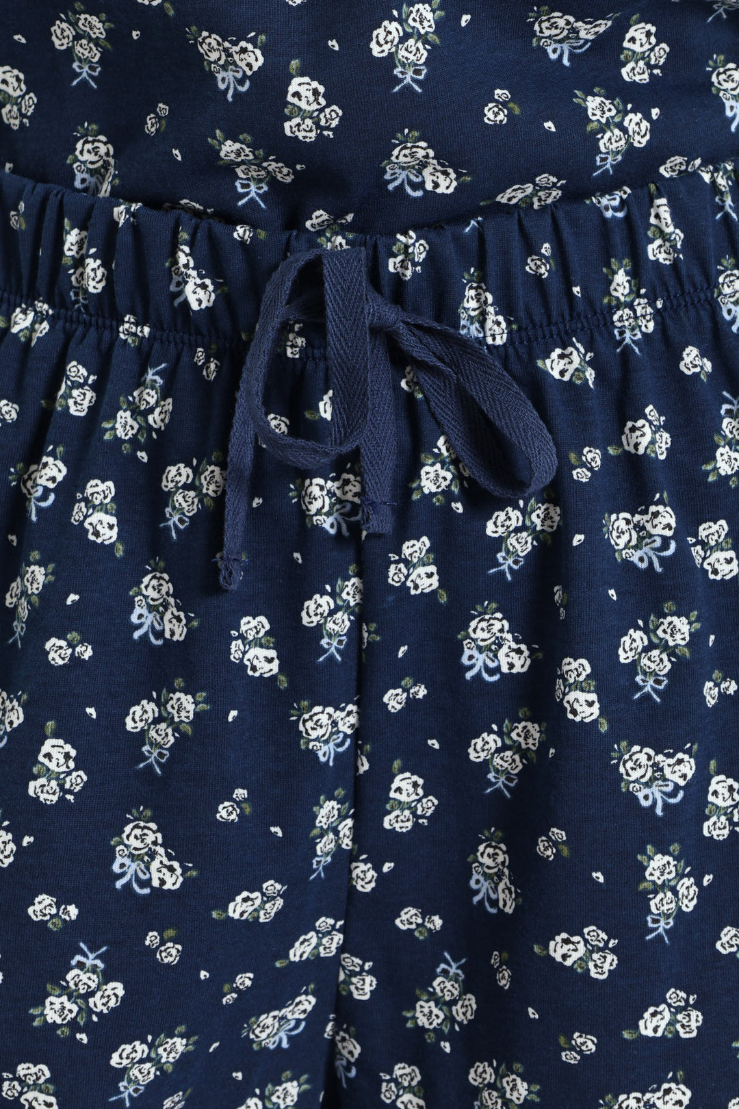 White Roses Pj Knit Short - Navy