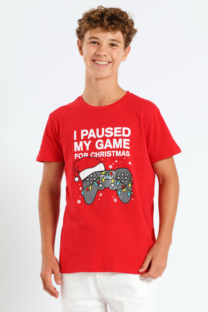 Boys Christmas Tee - Red