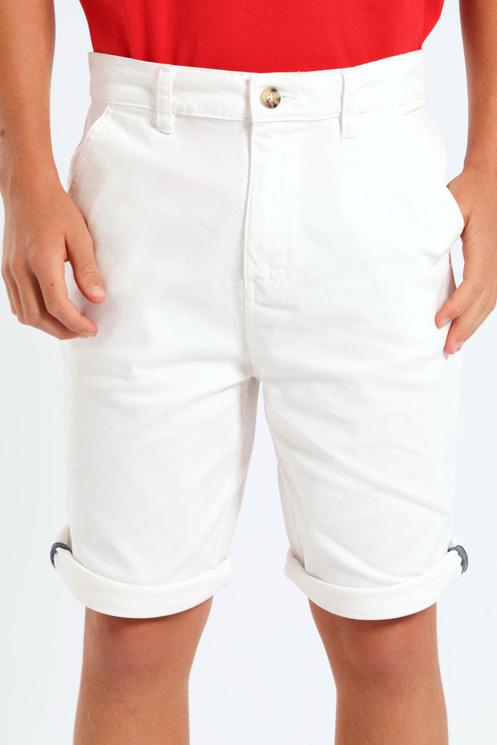 Boys Chino Shorts - White