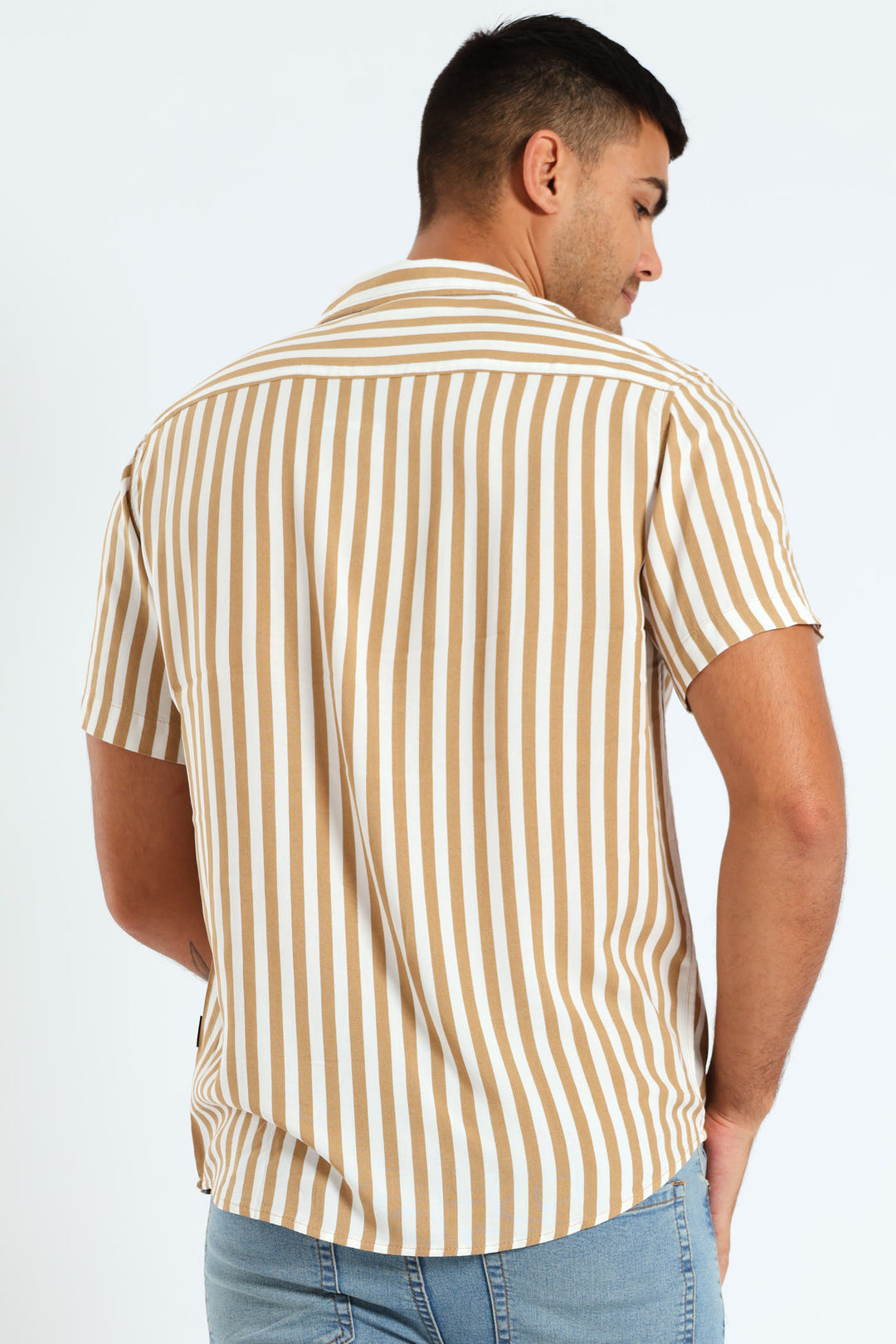 Viscose Stripe Shirt - Tabacco