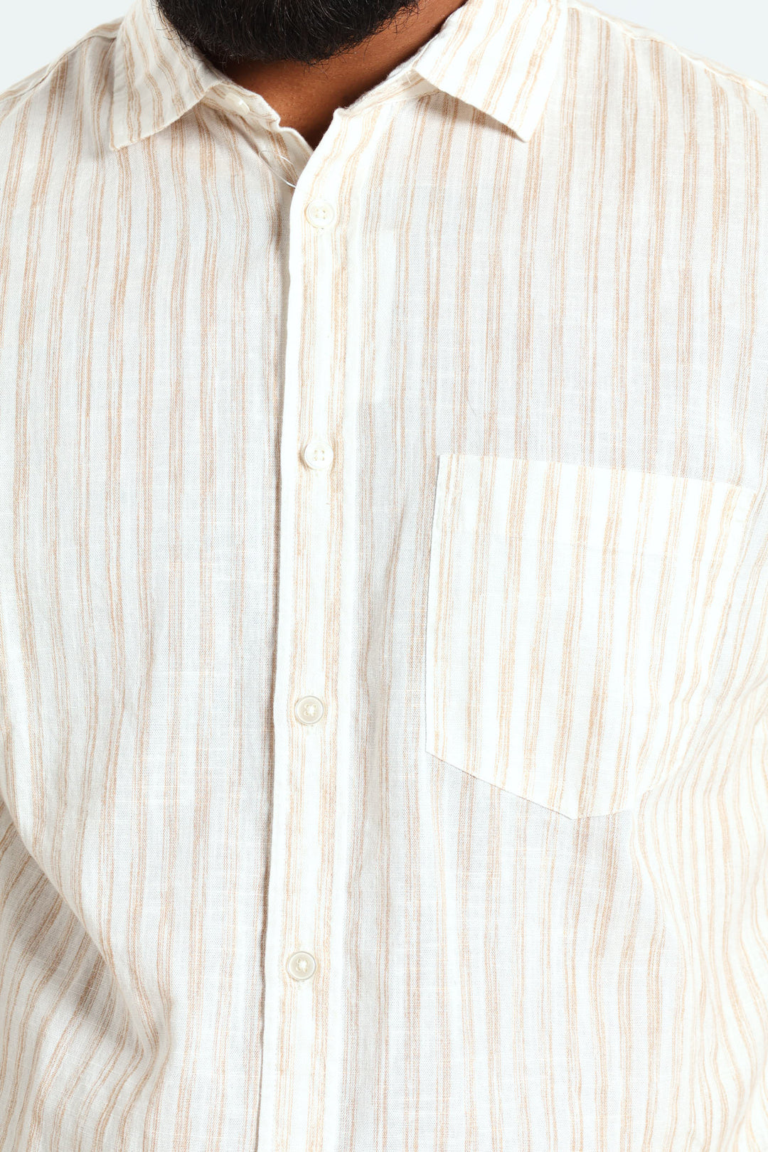 Short Sleeve Stripe Shirt - Light Stone