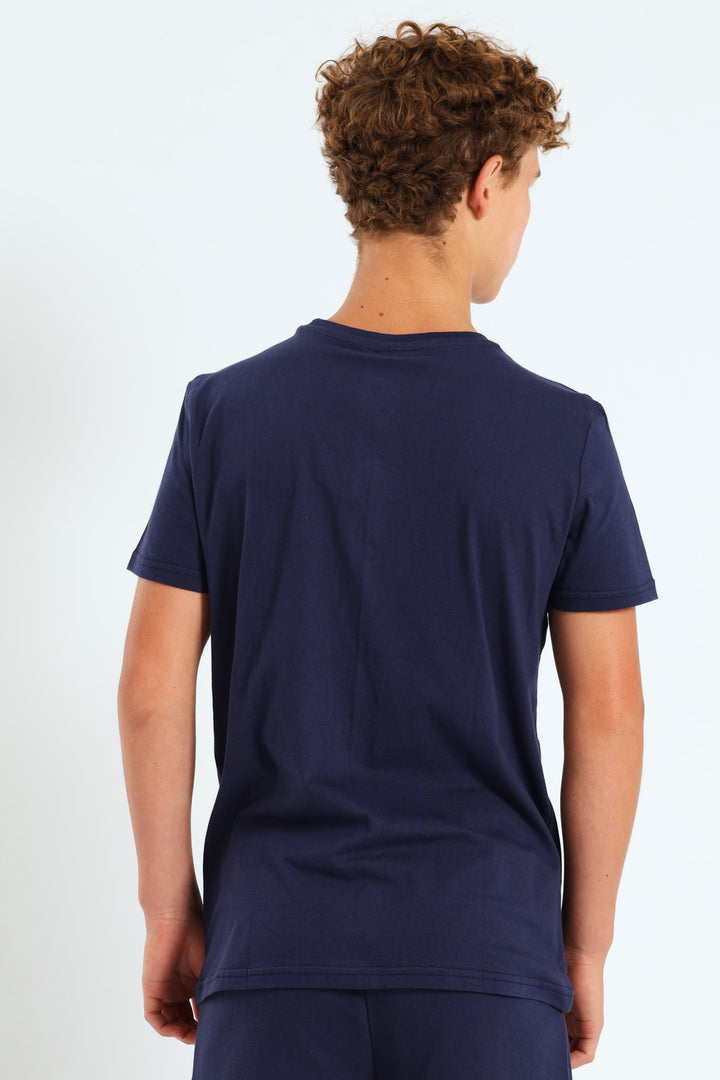 Boys Nasa Printed Tee - Navy