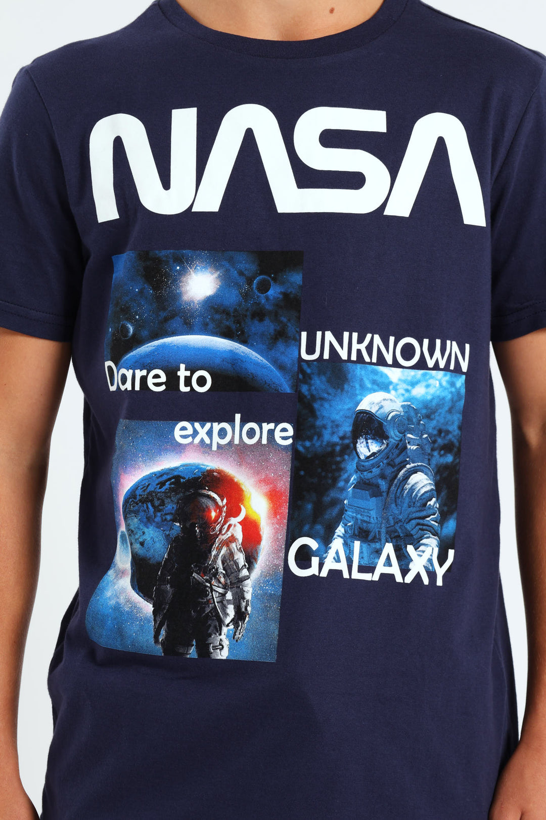 Boys Nasa Printed Tee - Navy