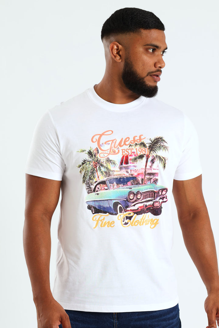 Car Summer Tee - White