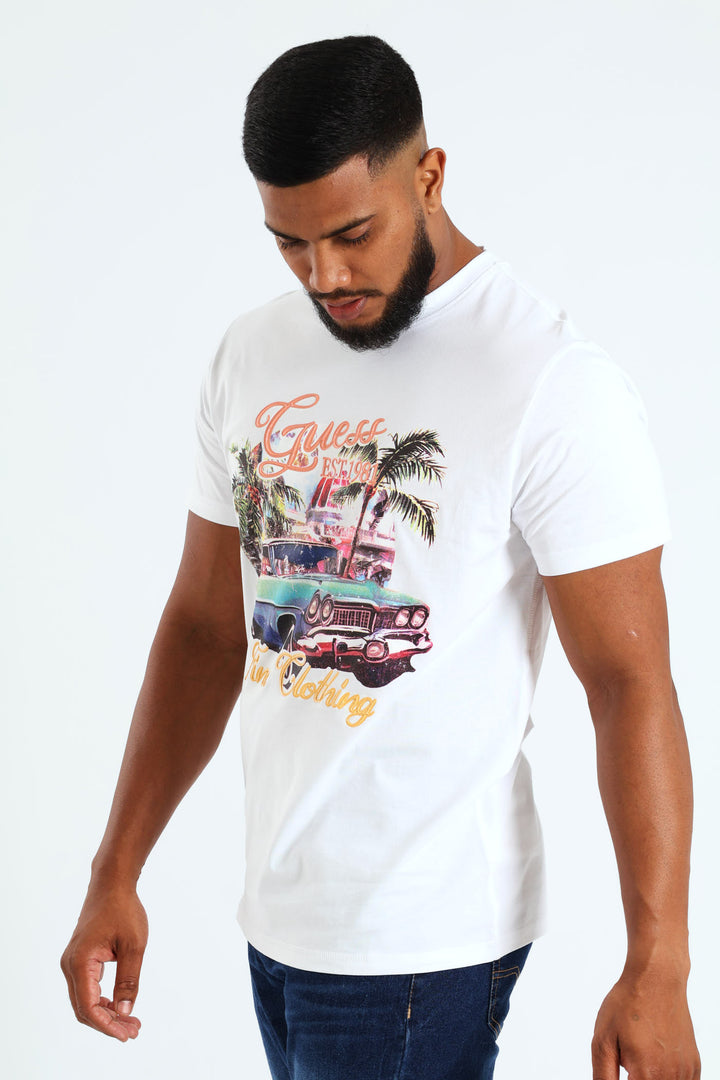 Car Summer Tee - White