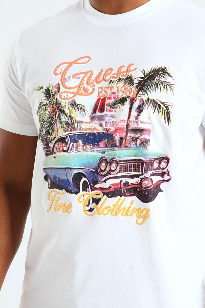 Car Summer Tee - White