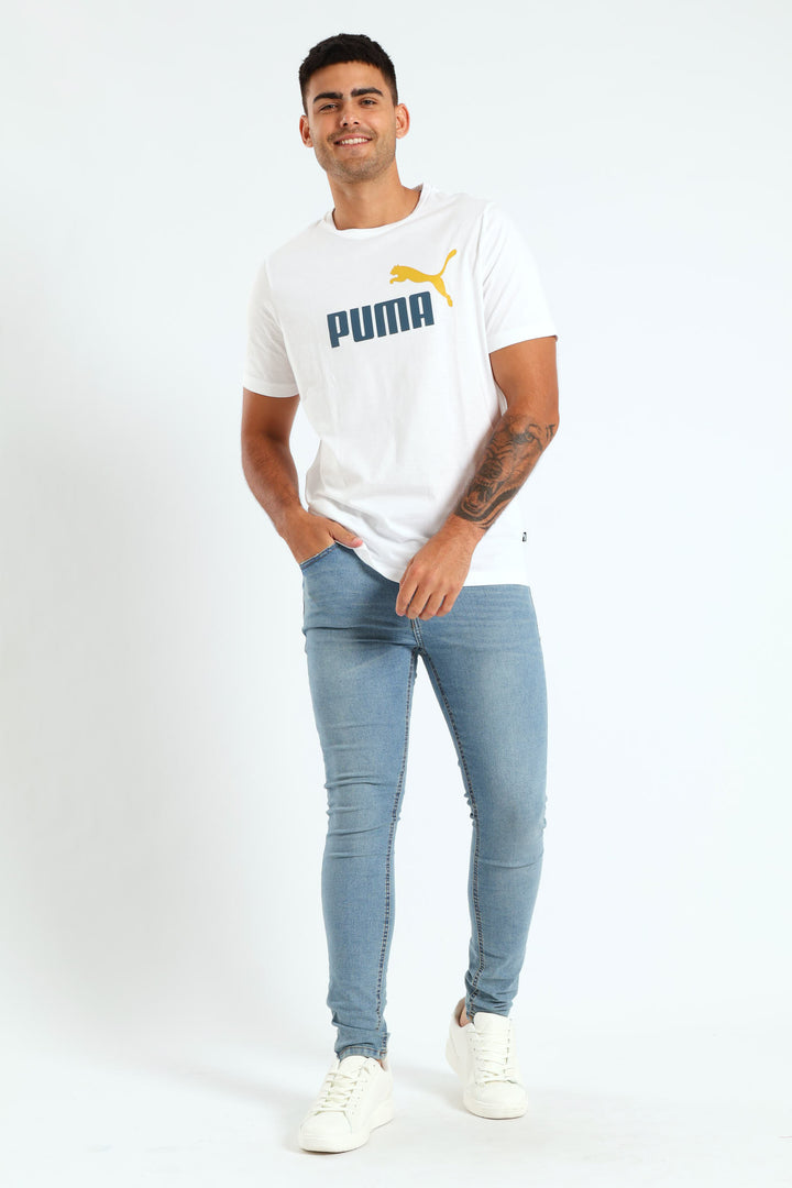 Essential Plus 2 Tone Logo Tee - White