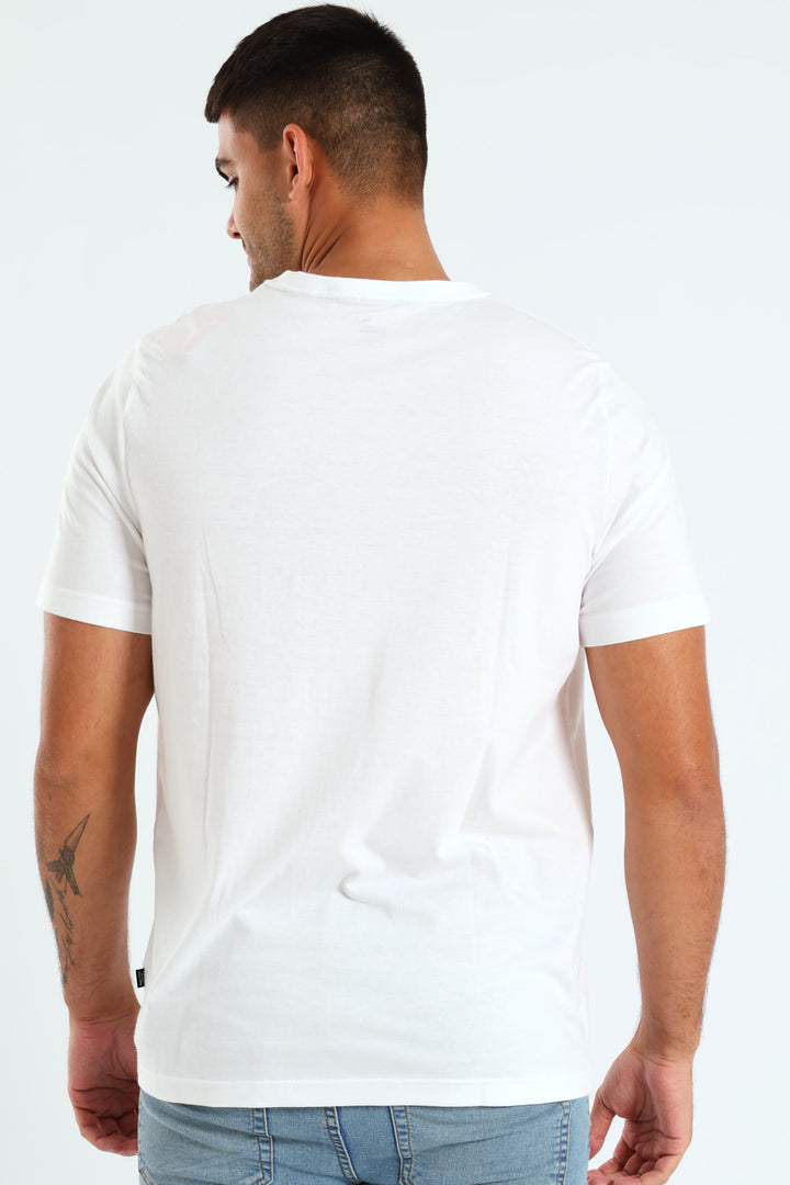 Essential Plus 2 Tone Logo Tee - White