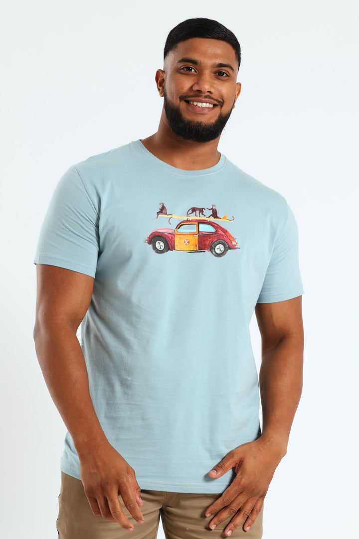 Monkey Bug Tee - Light Blue