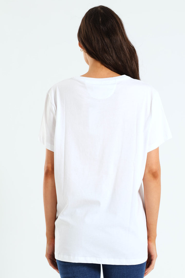 Sequins & Bead Work Tee - White