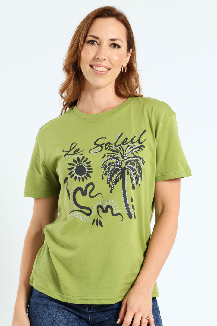 Le Soleil Palm Tee - Green