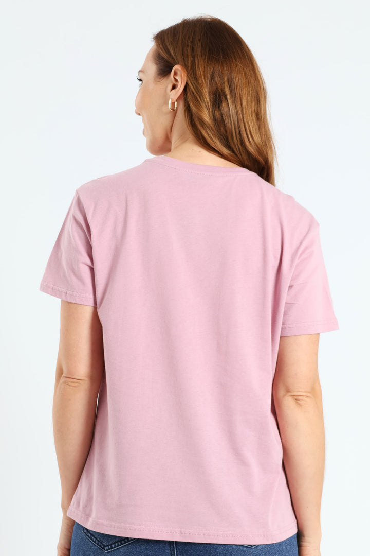 Floral Circle Tee - Mauve