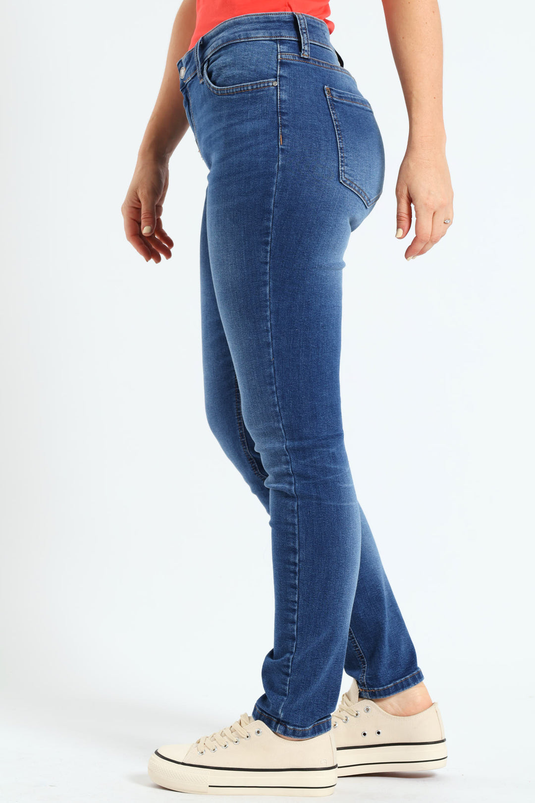 Power Skinny Low Rise Jeans - Med Wash