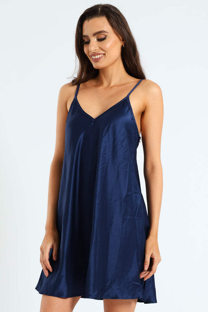 Egret Gown & Chemise Set - Navy