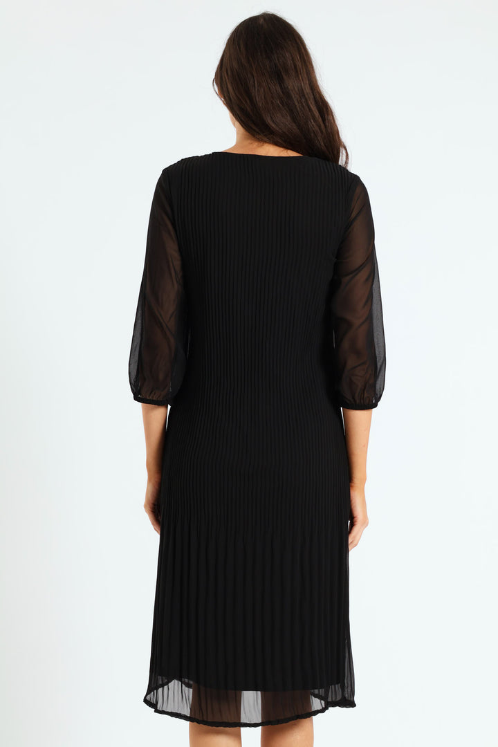 Release Pleat Dress - Black