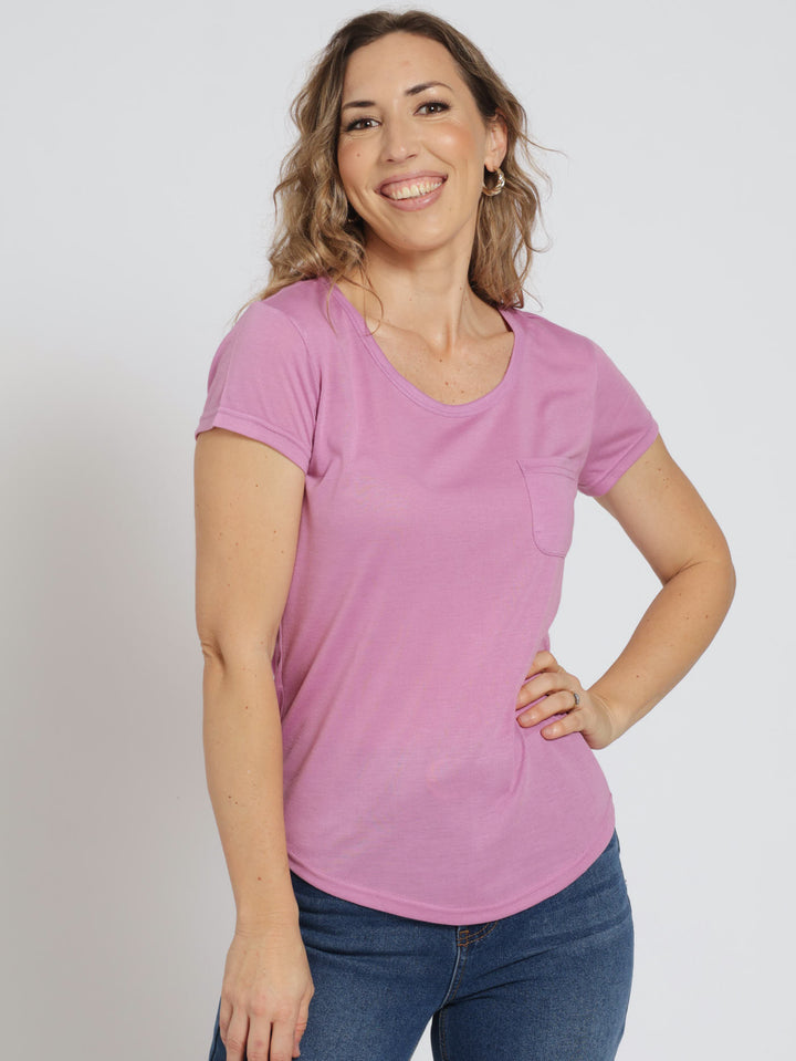 Basic Pocket Tee - Mauve