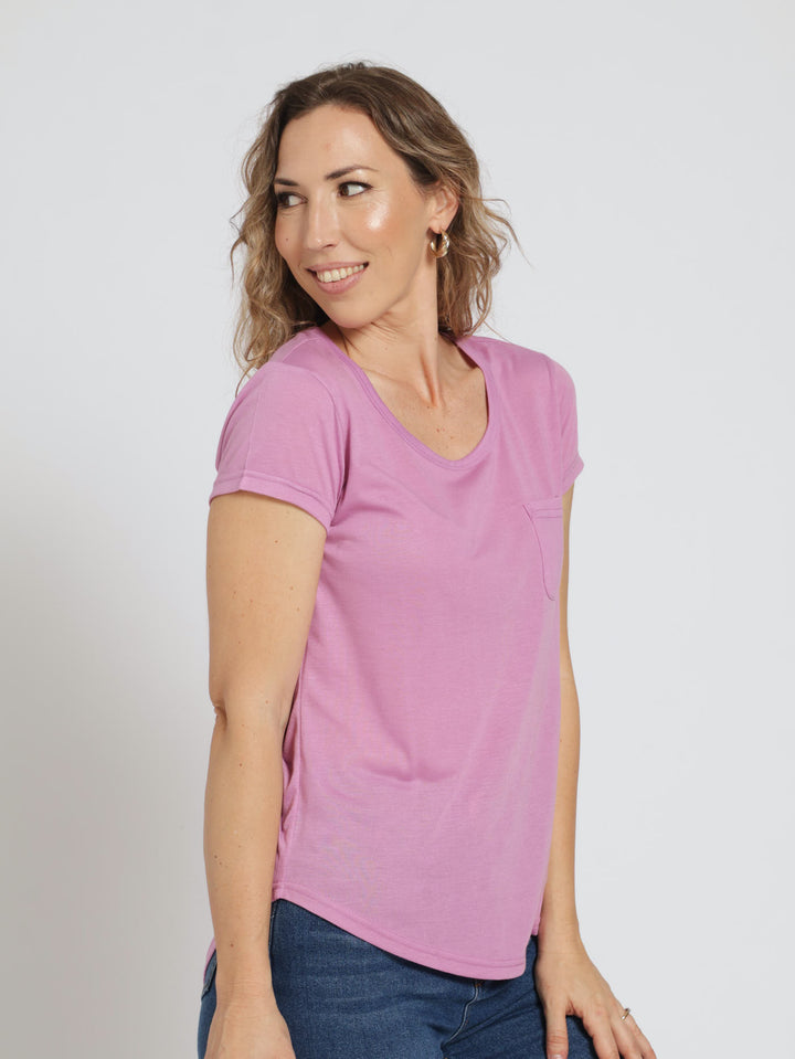 Basic Pocket Tee - Mauve